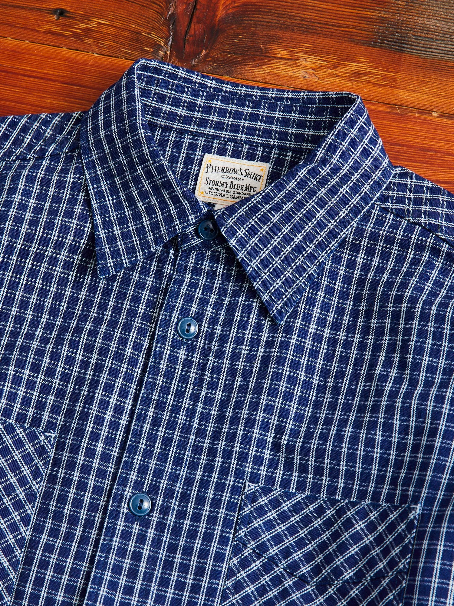 1940s Work Shirt in Indigo Check