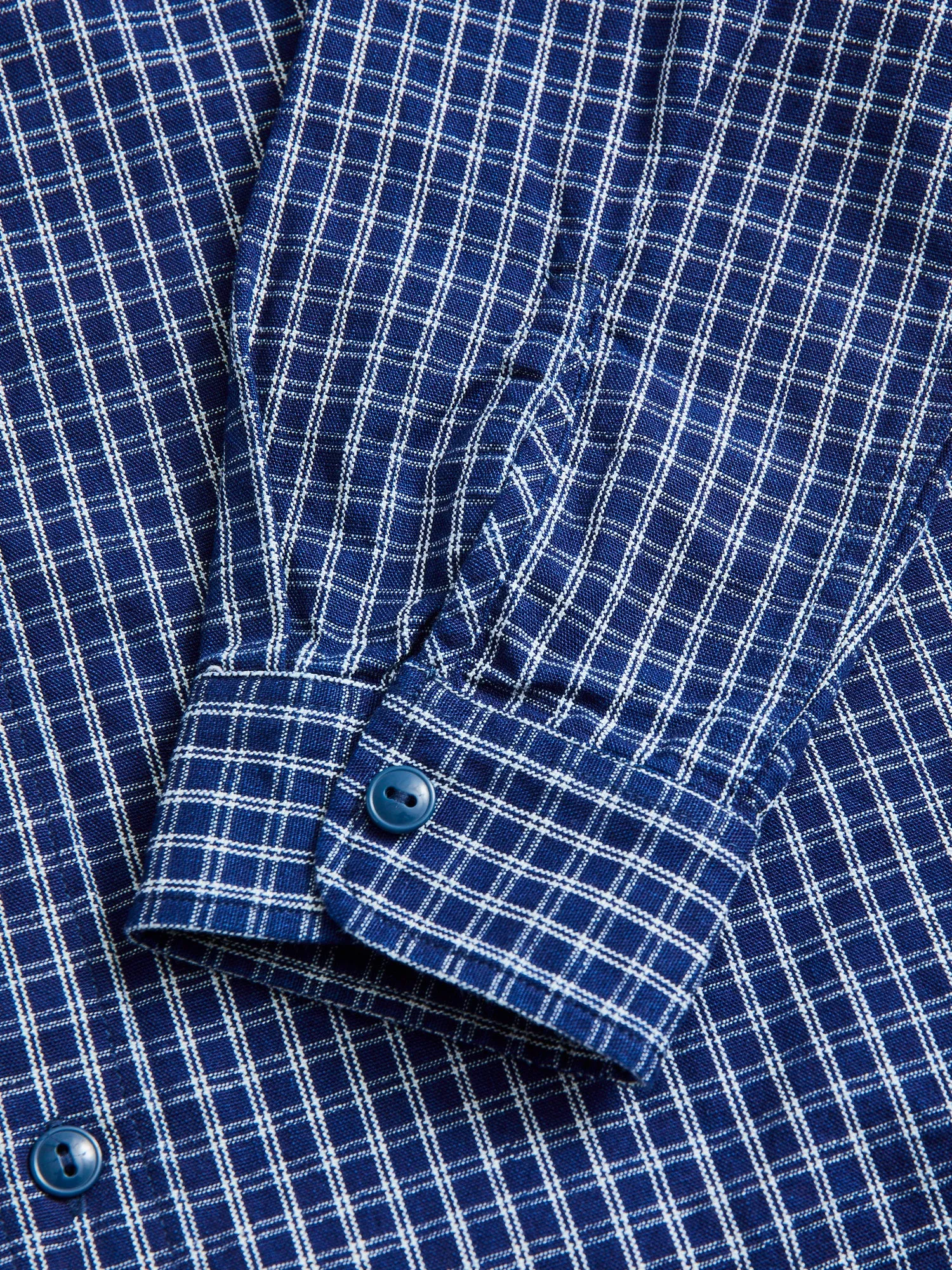 1940s Work Shirt in Indigo Check