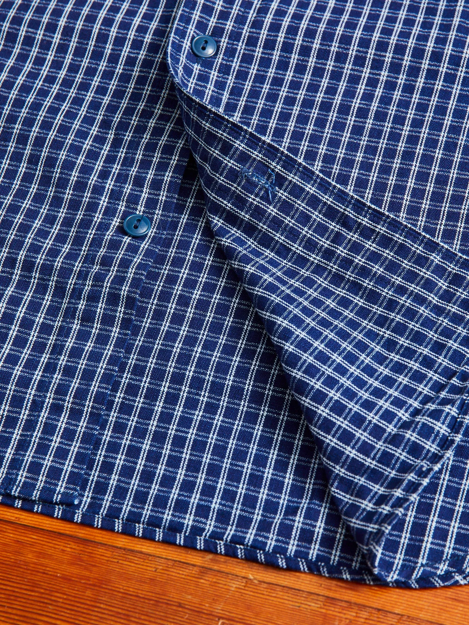 1940s Work Shirt in Indigo Check