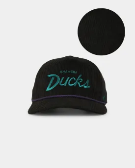 47 Brand Anaheim Ducks NHL Team Script Corduroy Snapback Hat - Black