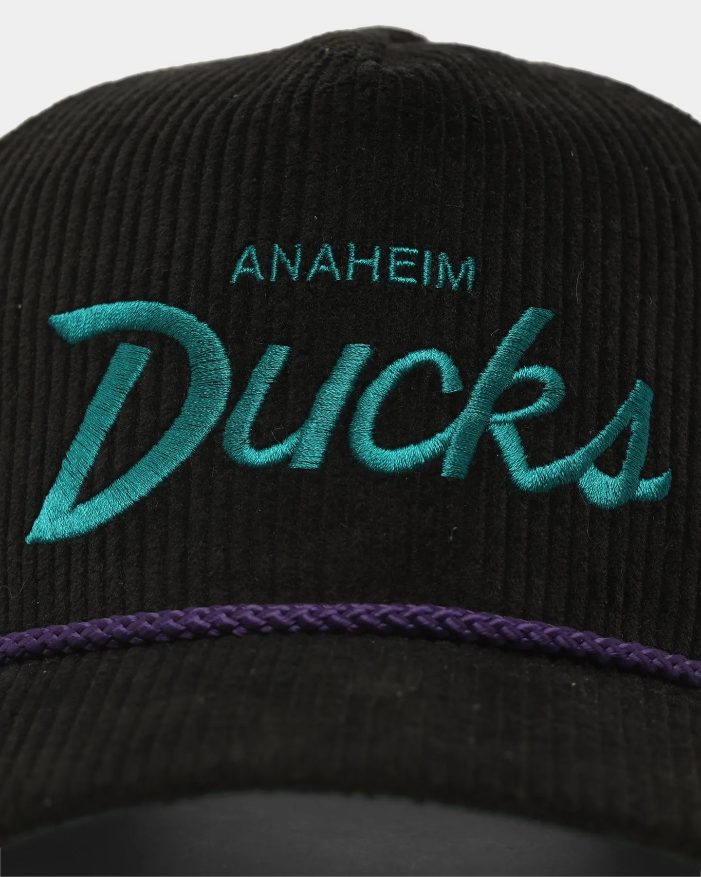 47 Brand Anaheim Ducks NHL Team Script Corduroy Snapback Hat - Black