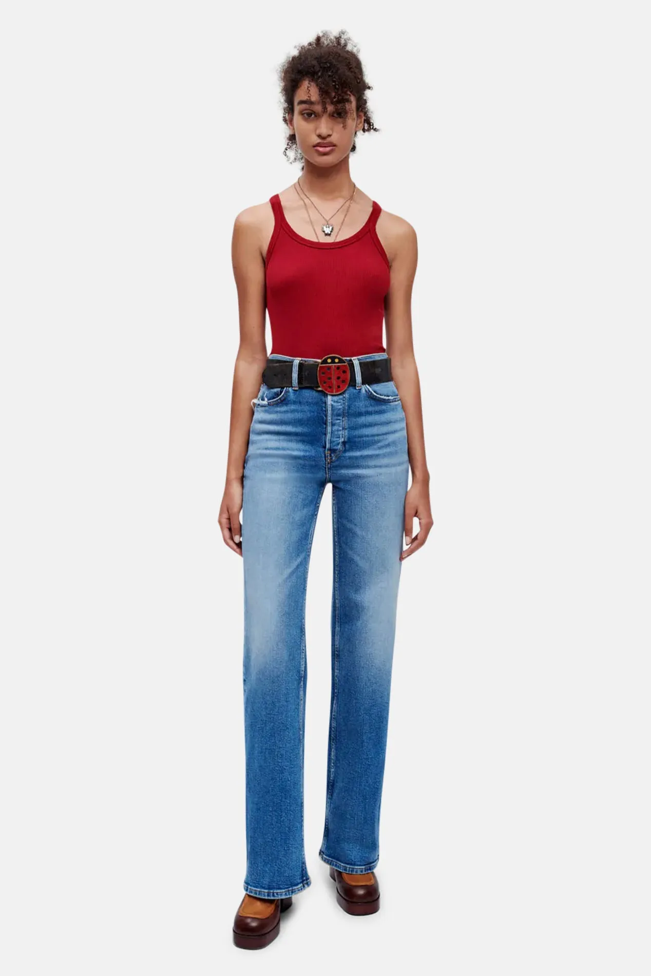 70s Ultra High Rise Wide Leg Indigo Storm