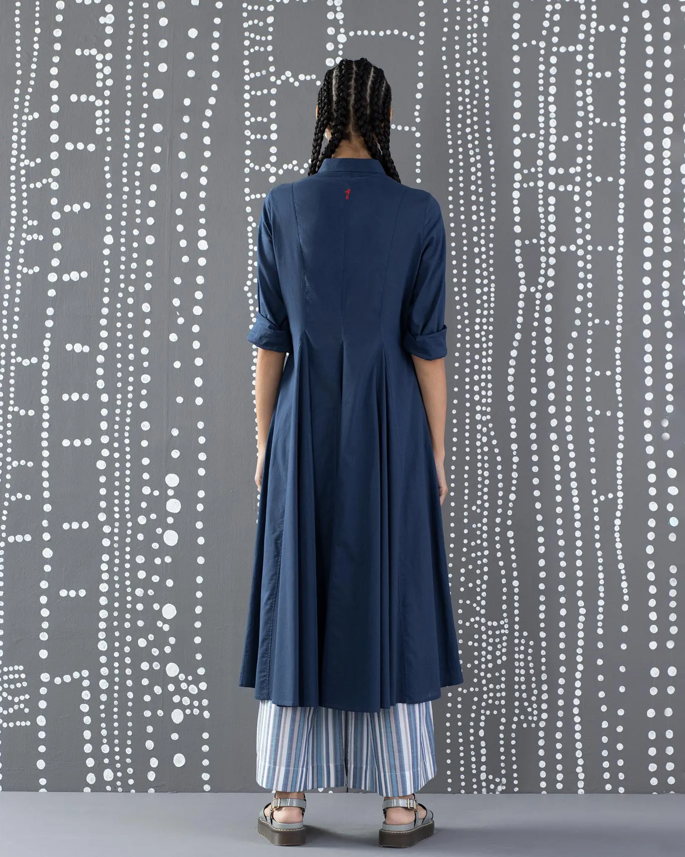 A-Line Gussette Kurta - Light Indigo