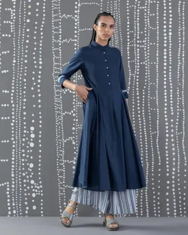 A-Line Gussette Kurta - Light Indigo
