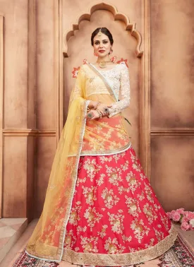 Admirable Pink Color Tafetta Silk Base Embroidred Designer Lehenga Choli