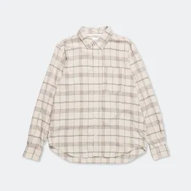 Algot Relaxed Textured Check Shirt - Oatmeal
