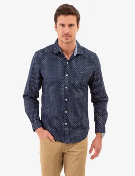 ALLOVER MULTI GEO PRINT LONG SLEEVE SHIRT