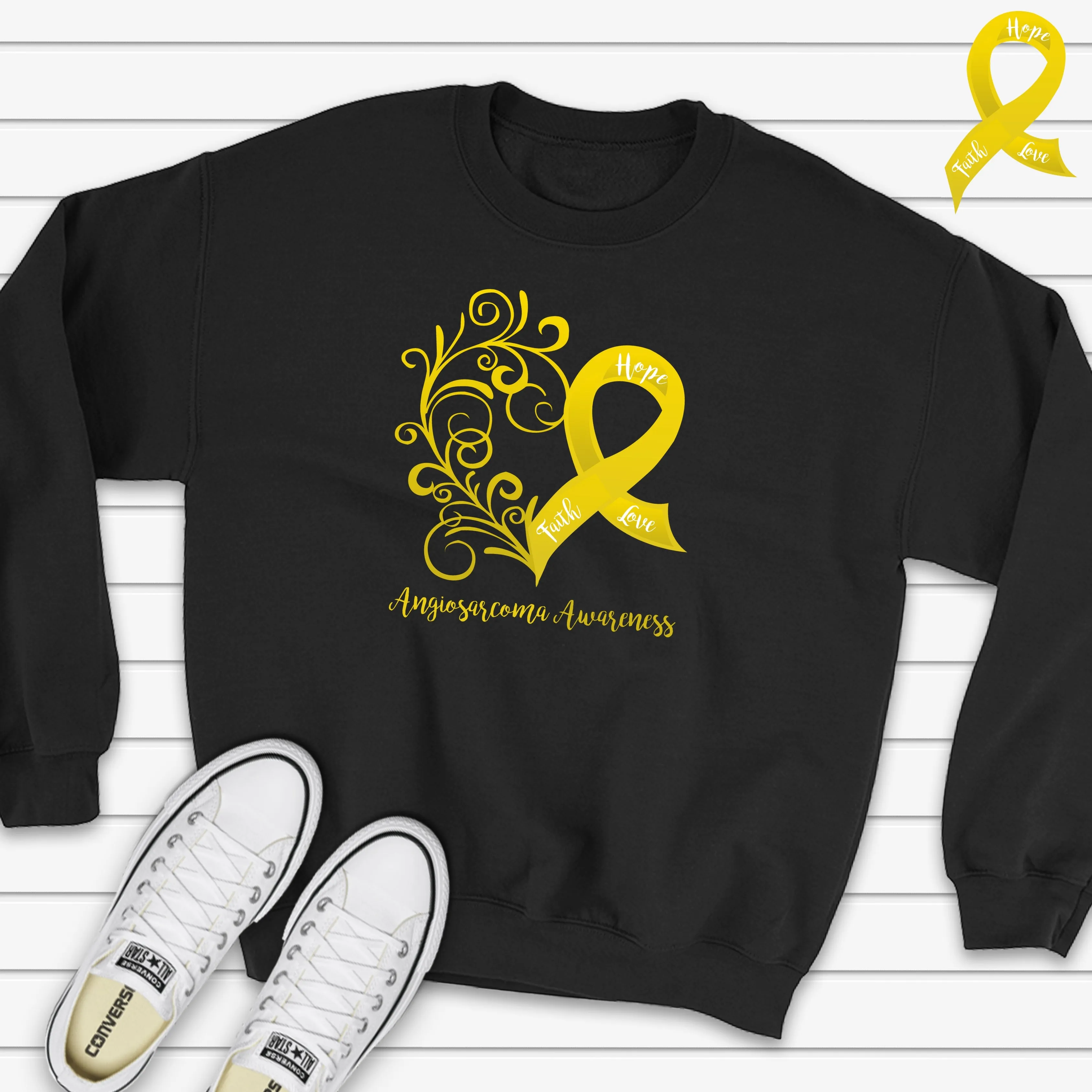 Angiosarcoma Awareness Heart Sweatshirt