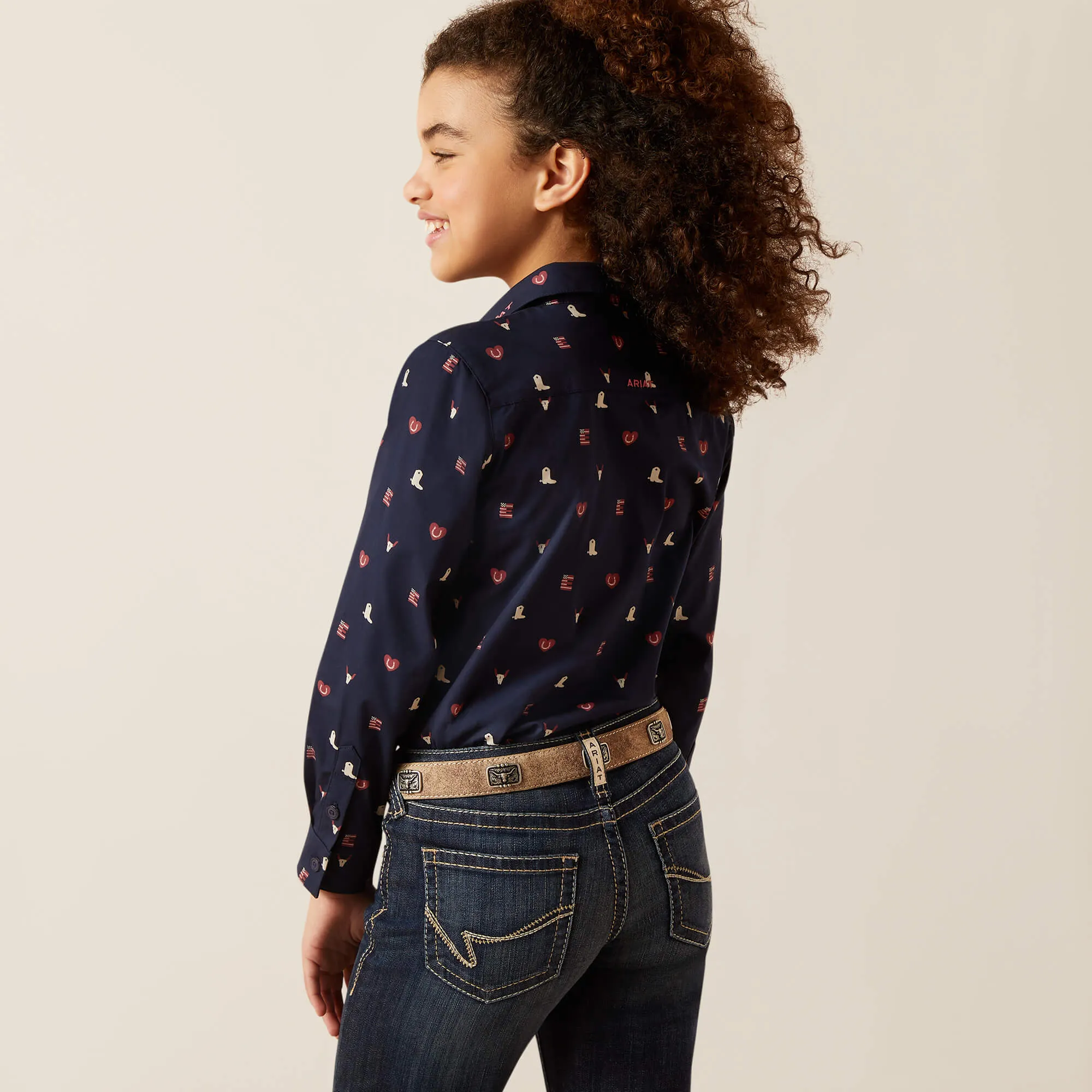 Ariat Girls Team Kirby Logo Long Sleeve Shirt Style 10046057