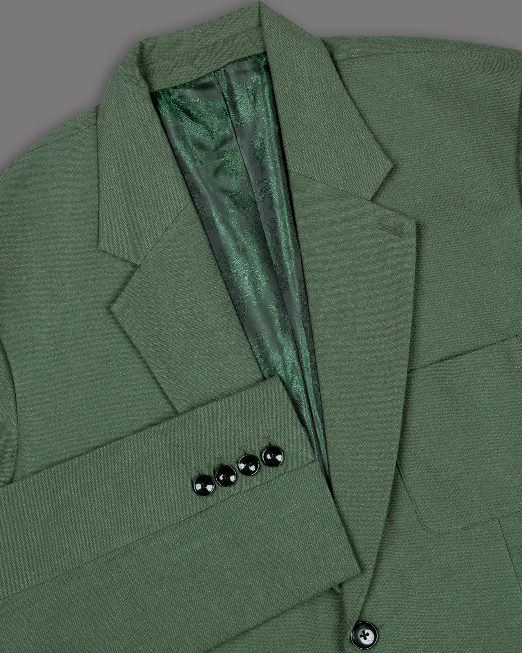 Asparagus Green Luxurious Linen Sports Blazer
