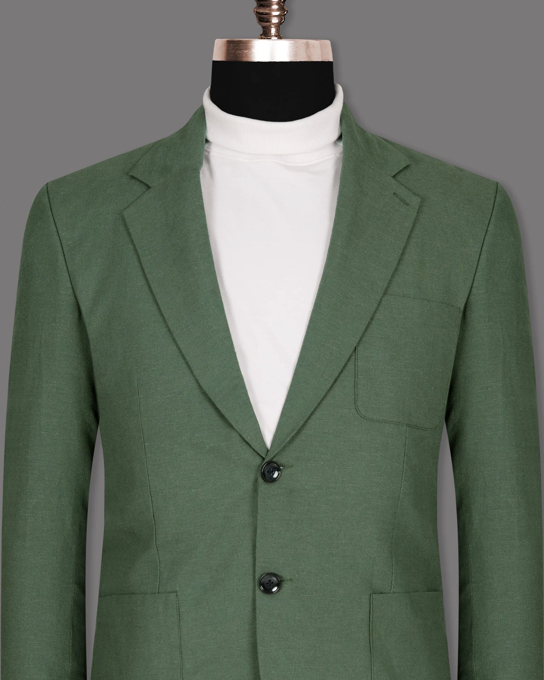 Asparagus Green Luxurious Linen Sports Blazer