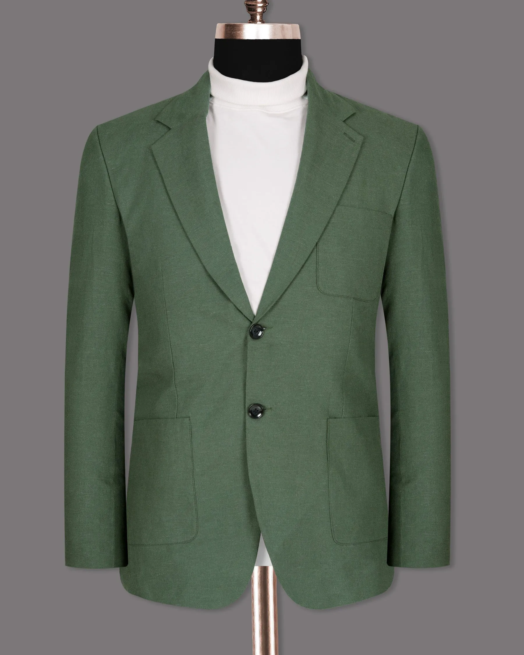 Asparagus Green Luxurious Linen Sports Blazer