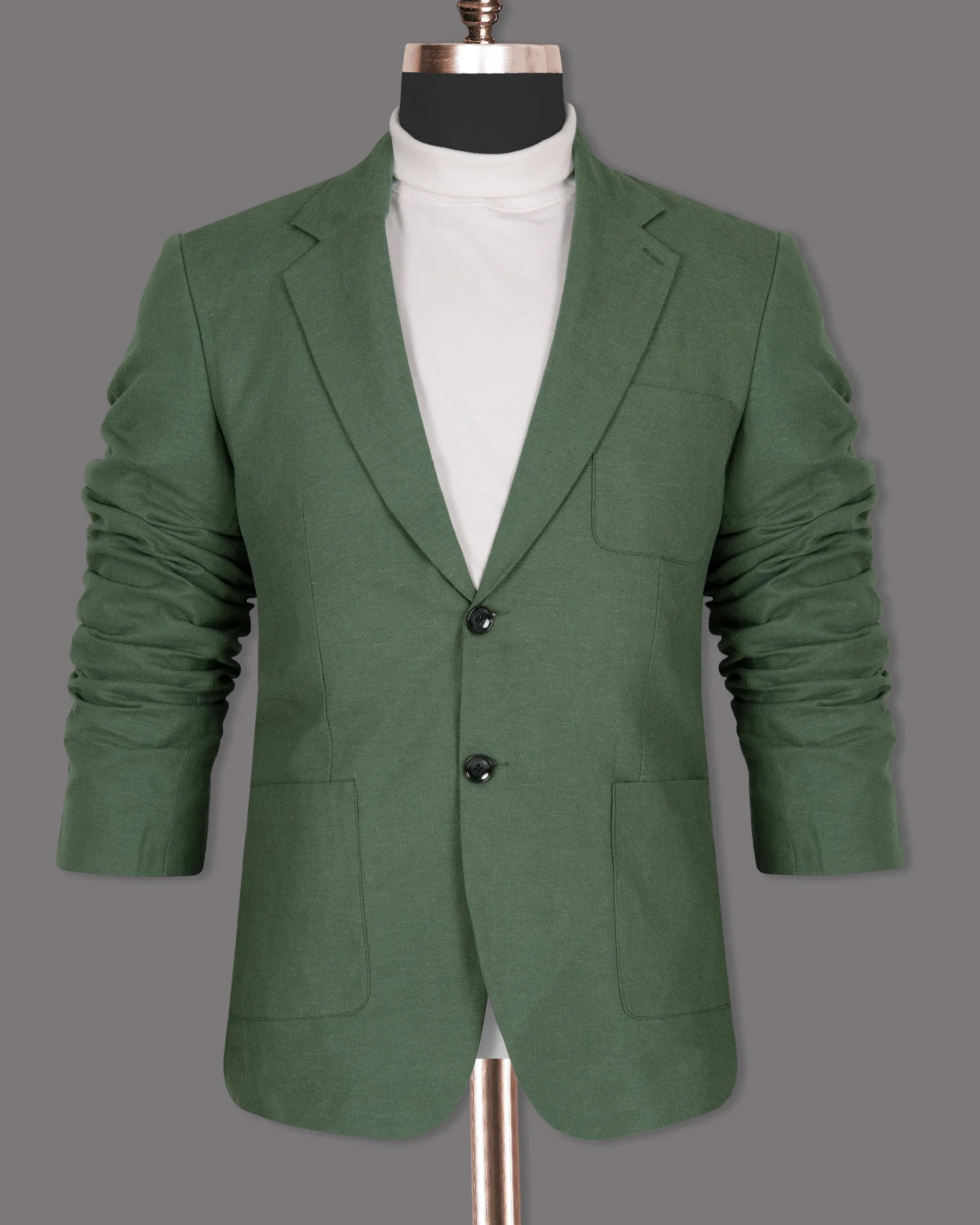 Asparagus Green Luxurious Linen Sports Blazer