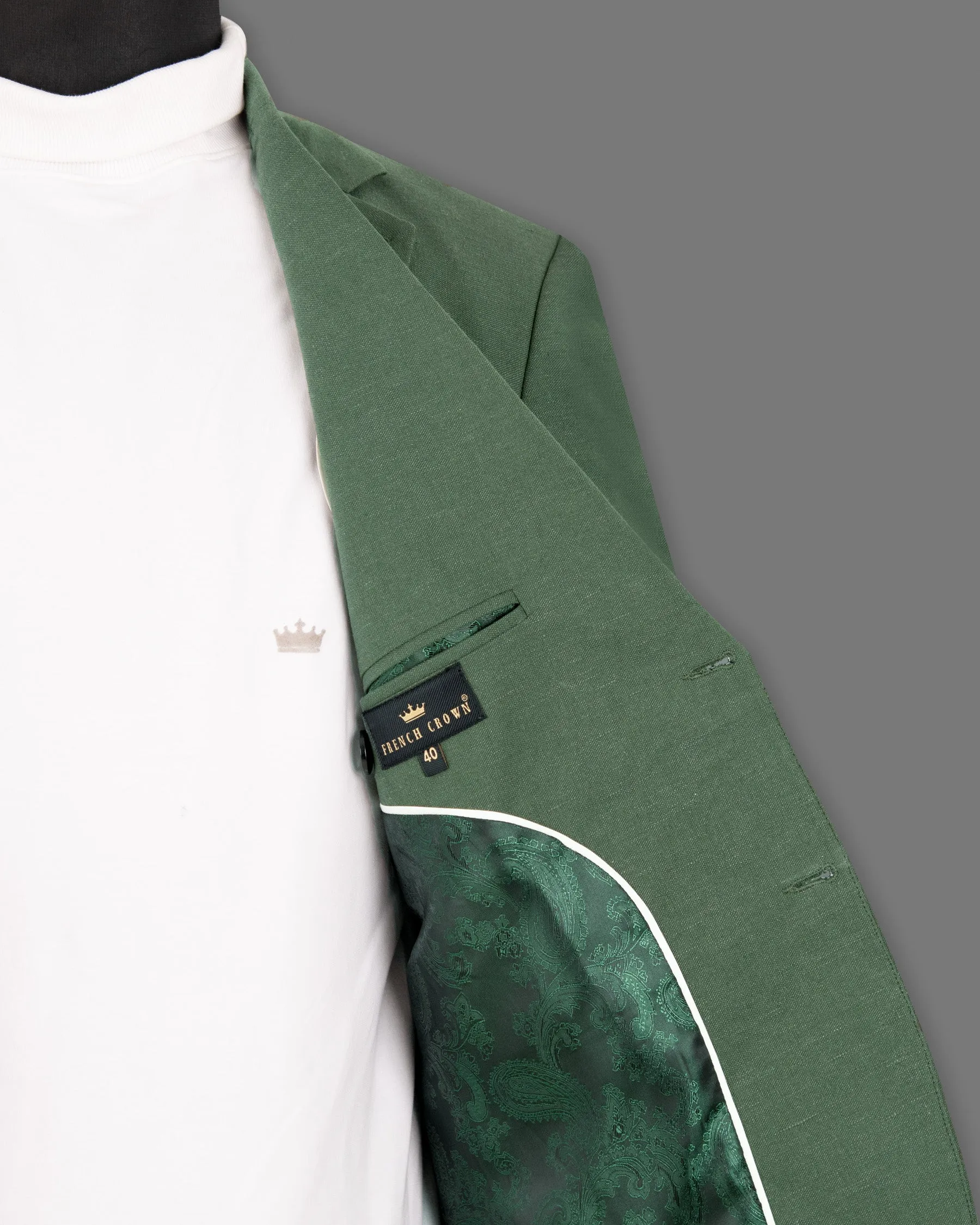 Asparagus Green Luxurious Linen Sports Blazer