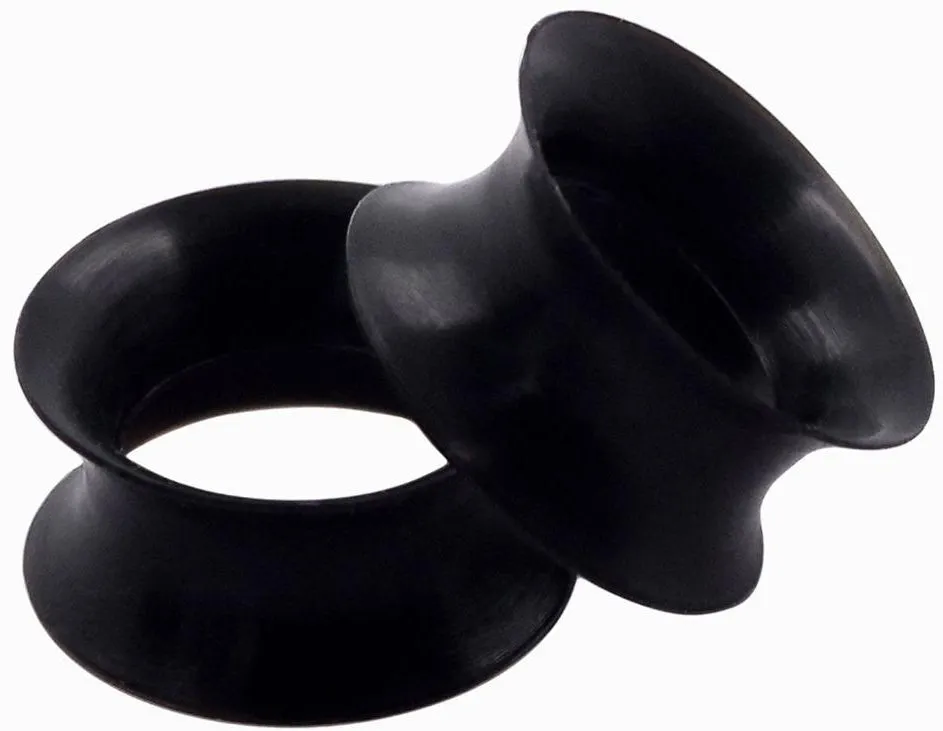 Black Ear Skin Silicone Tunnel