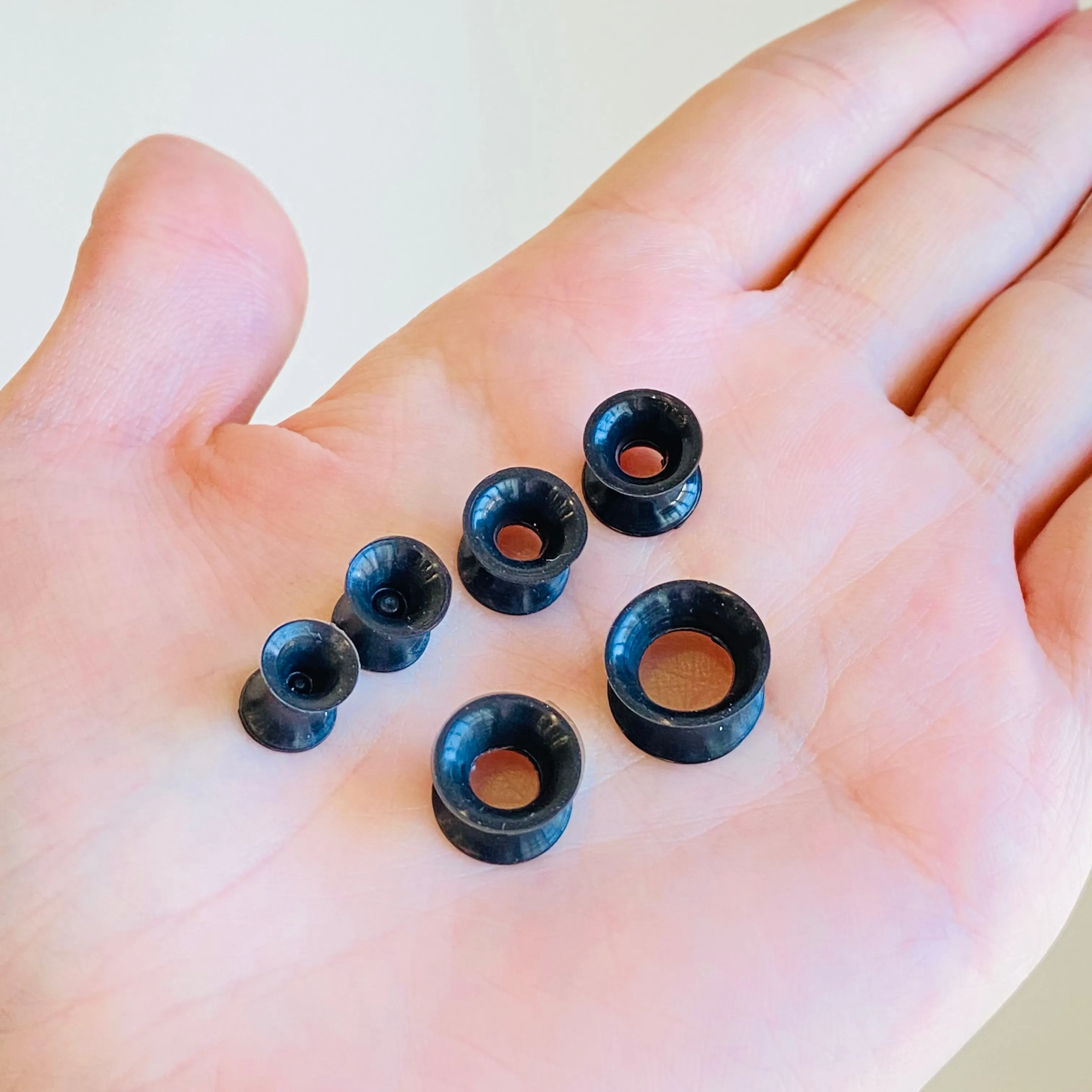 Black Ear Skin Silicone Tunnel