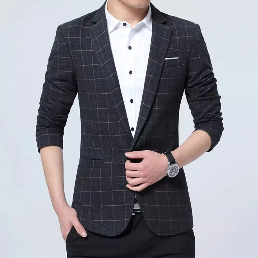 Blazer Masculino Xadrez - Preto