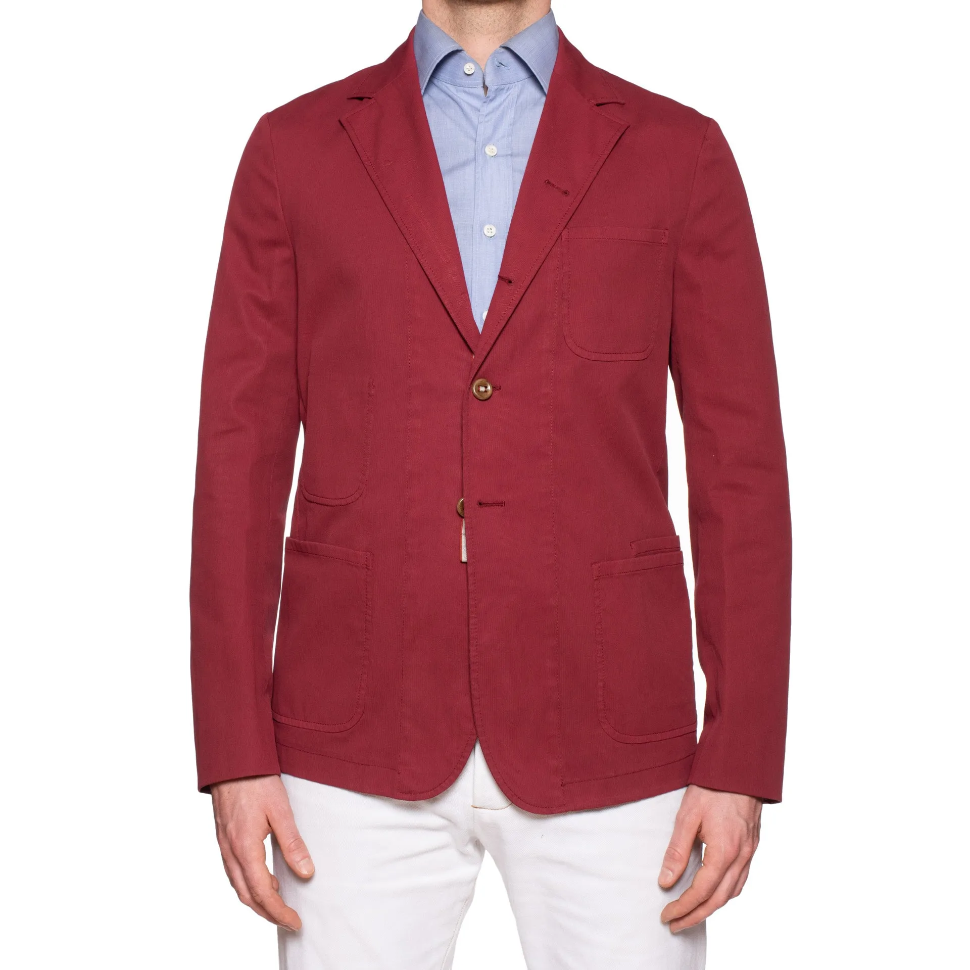 BOGLIOLI Galleria "74" Crimson Cotton 4 Button Jersey Jacket EU 50 NEW US 40