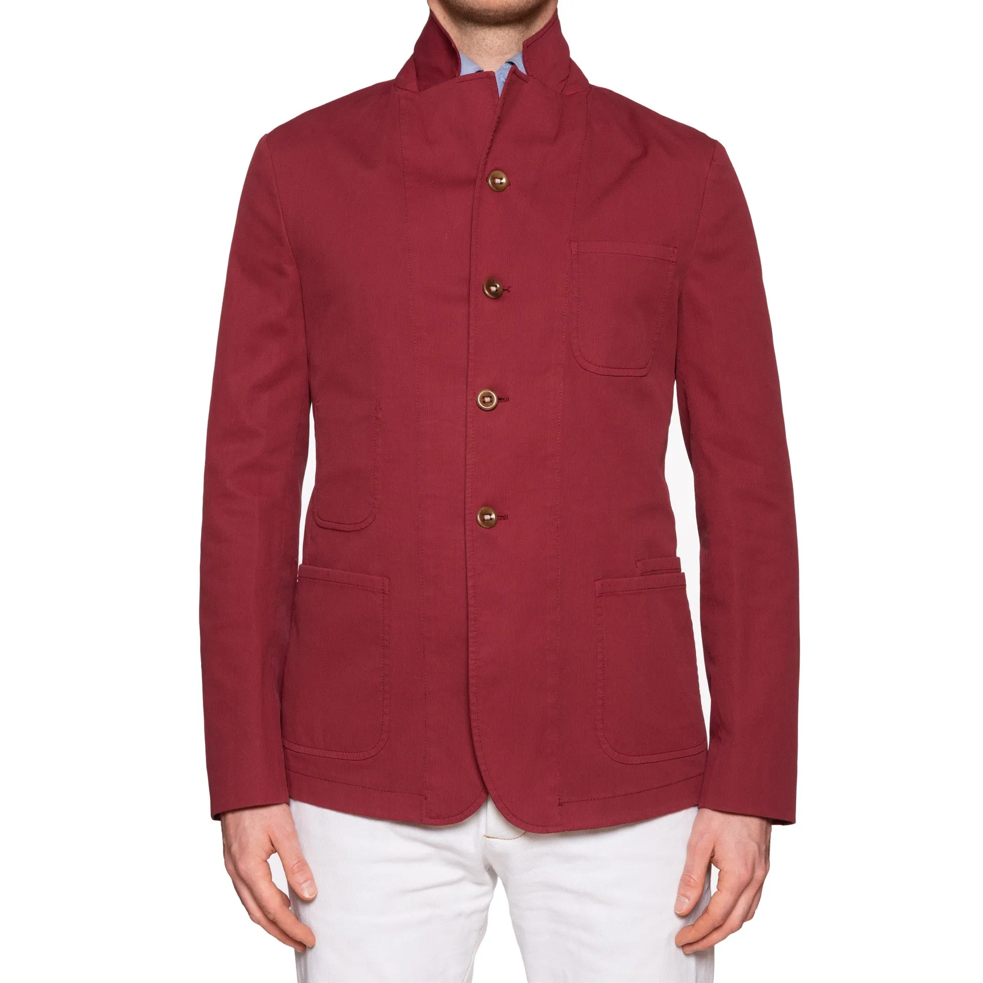 BOGLIOLI Galleria "74" Crimson Cotton 4 Button Jersey Jacket EU 50 NEW US 40