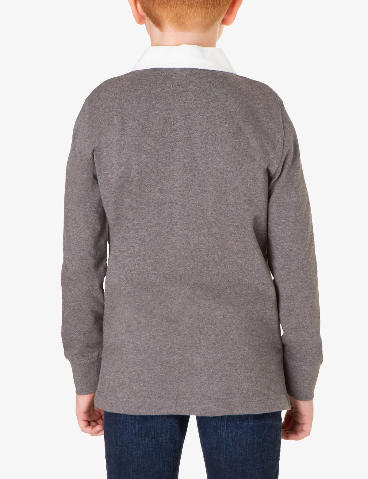 BOYS LONG SLEEVE PIECED STRIPE POLO SHIRT
