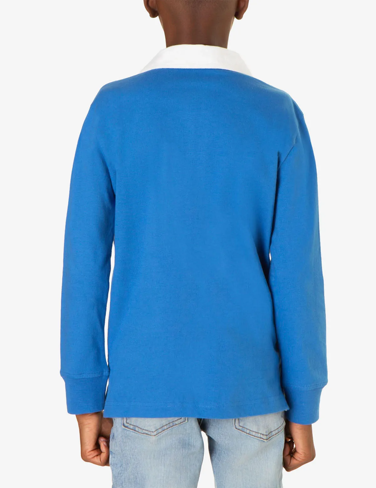 BOYS LONG SLEEVE PIECED STRIPE POLO SHIRT