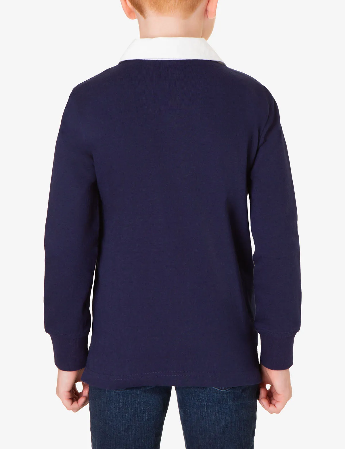 BOYS LONG SLEEVE PIECED STRIPE POLO SHIRT