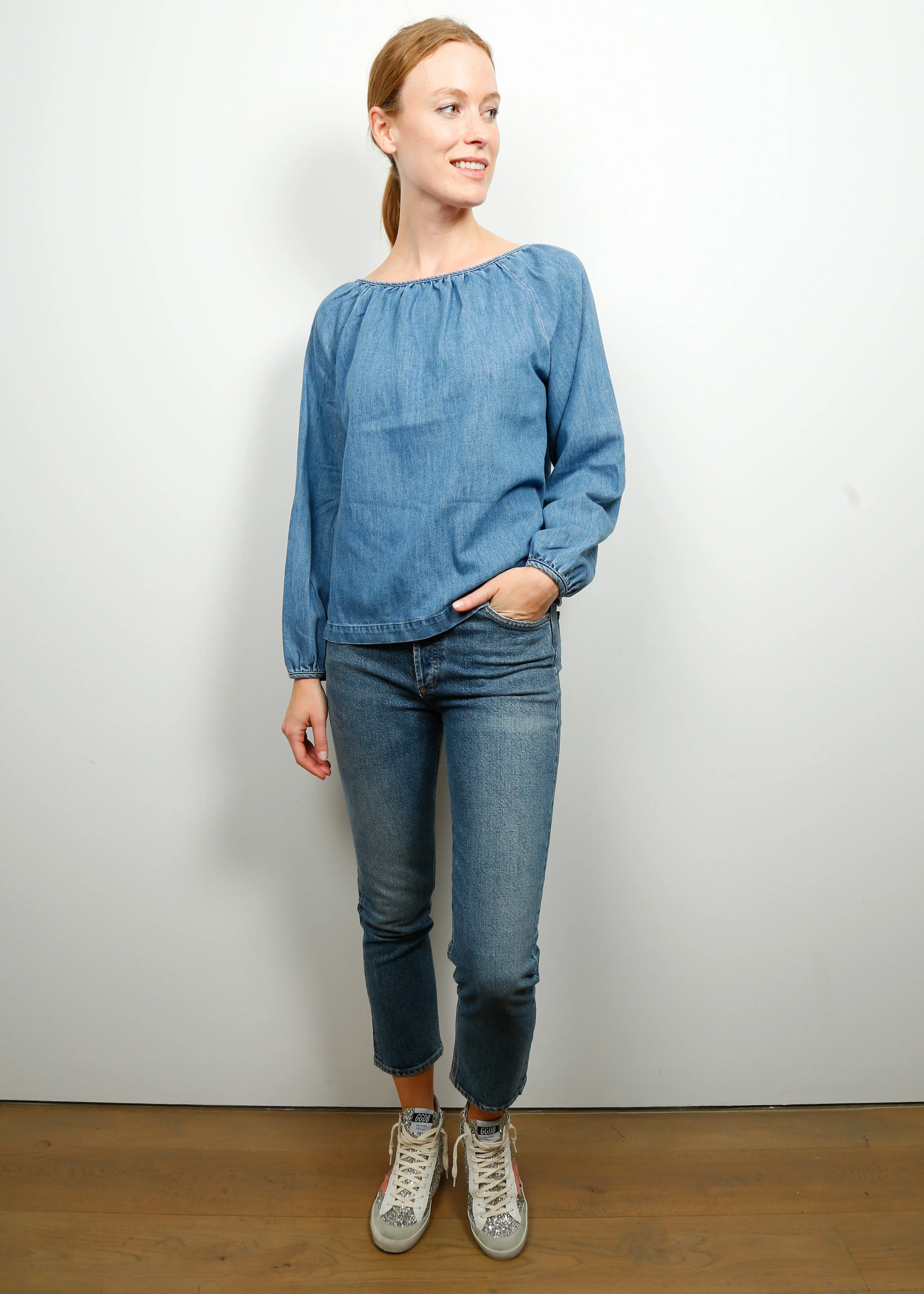 BR Sallie Blouse in Blue Beach