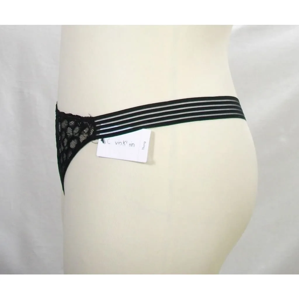 Calvin Klein QF4061 Vixen UW Bra 32D & QF4063 Lace Thong Set MEDIUM Black