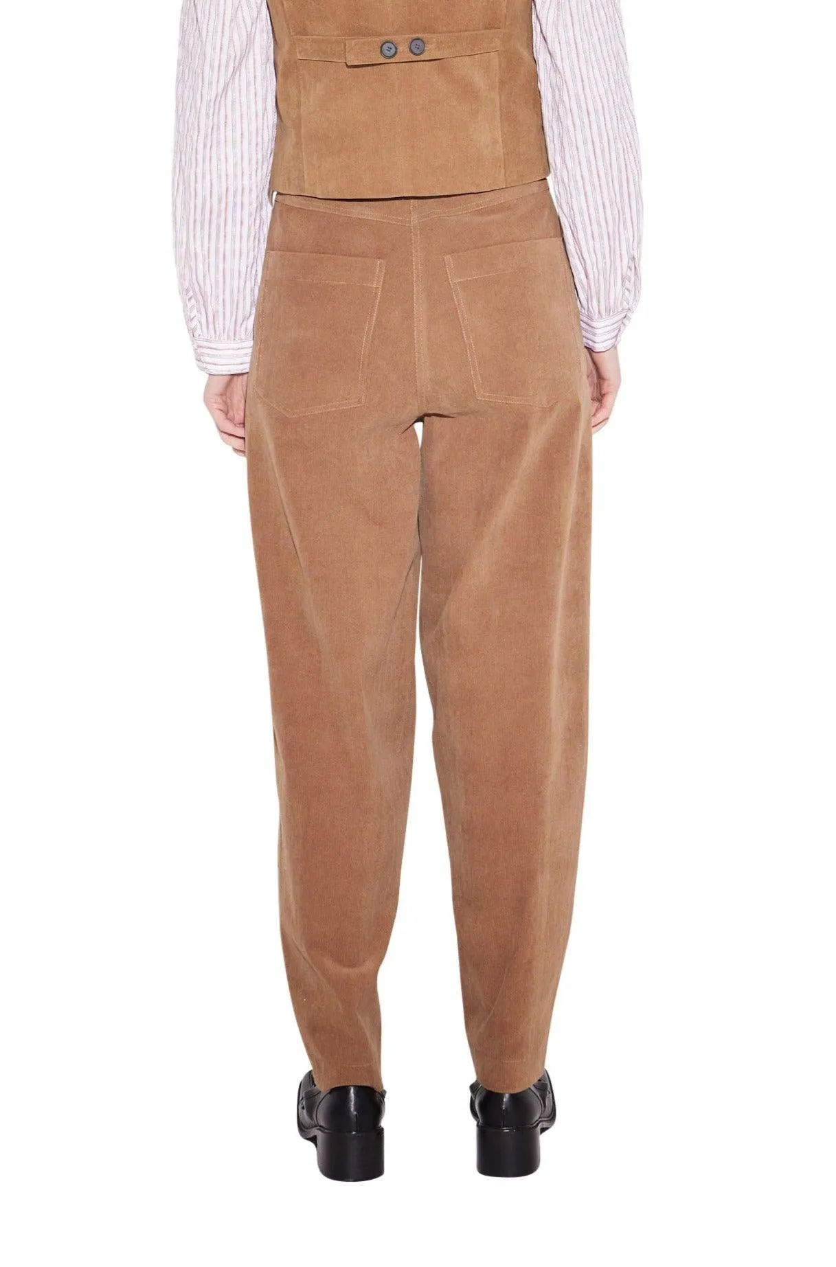 Camel Corduroy Rounded Pants
