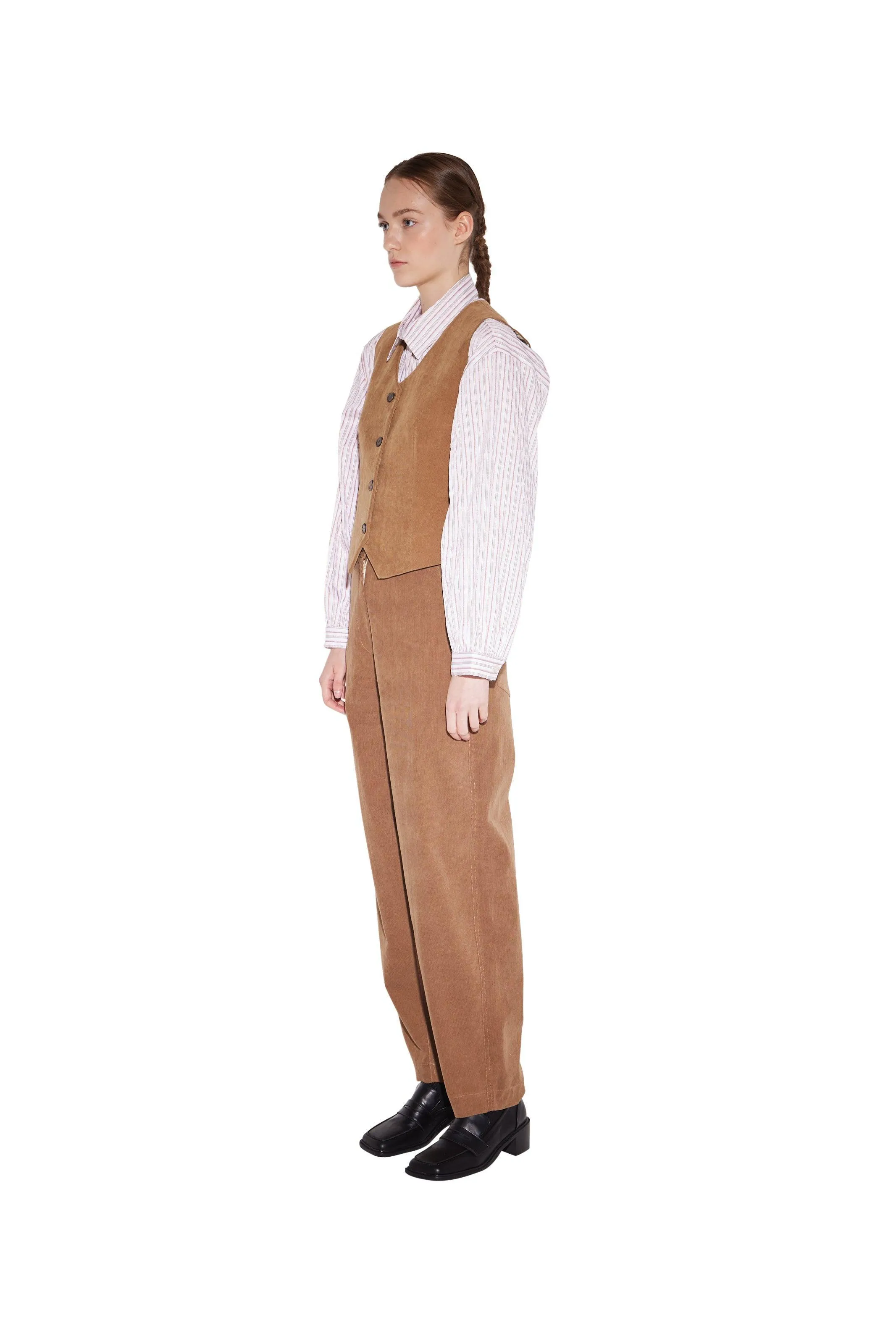 Camel Corduroy Rounded Pants