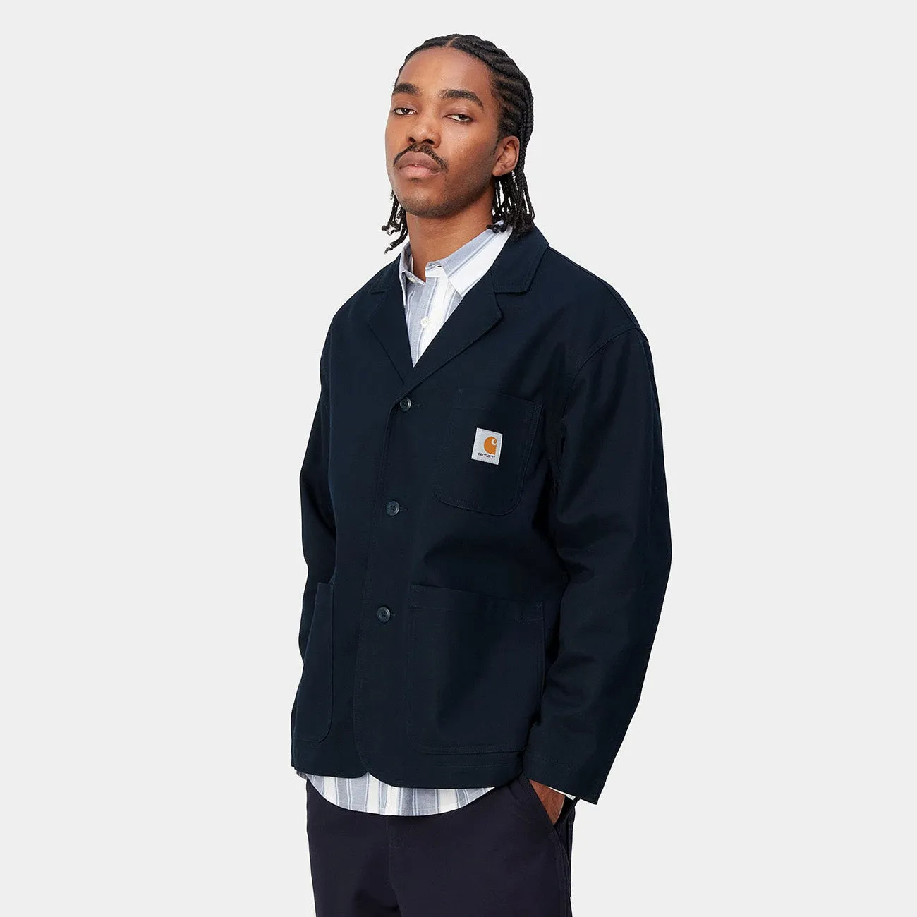Mens Carhartt WIP Dark Navy Midland Blazer - Enhanced