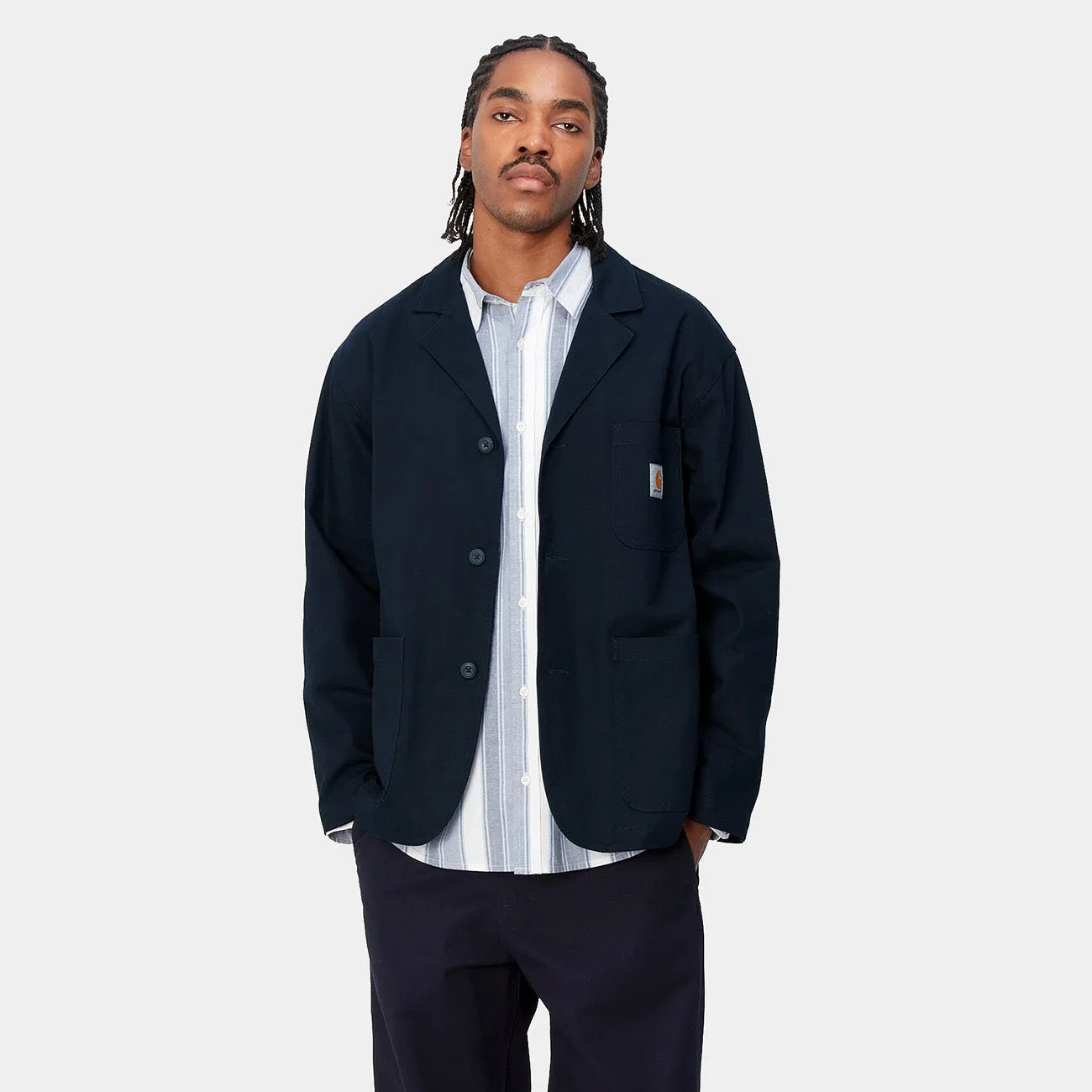 Mens Carhartt WIP Dark Navy Midland Blazer - Enhanced