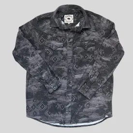 Charcoal Distressed Aztec Salt Wash Pearl Snap