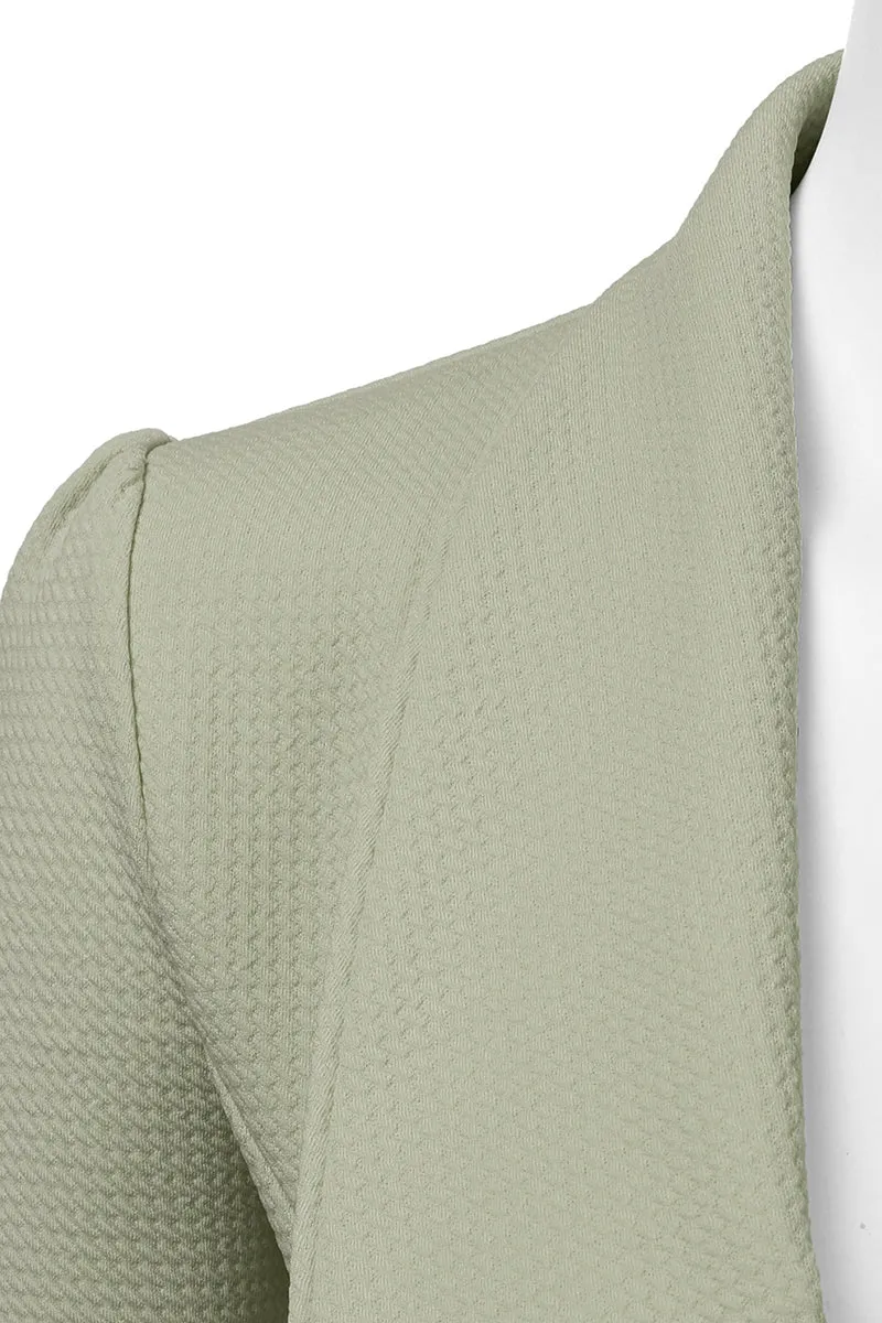 Classic Draped Open Front Blazer Jacket for Women with Plus Size