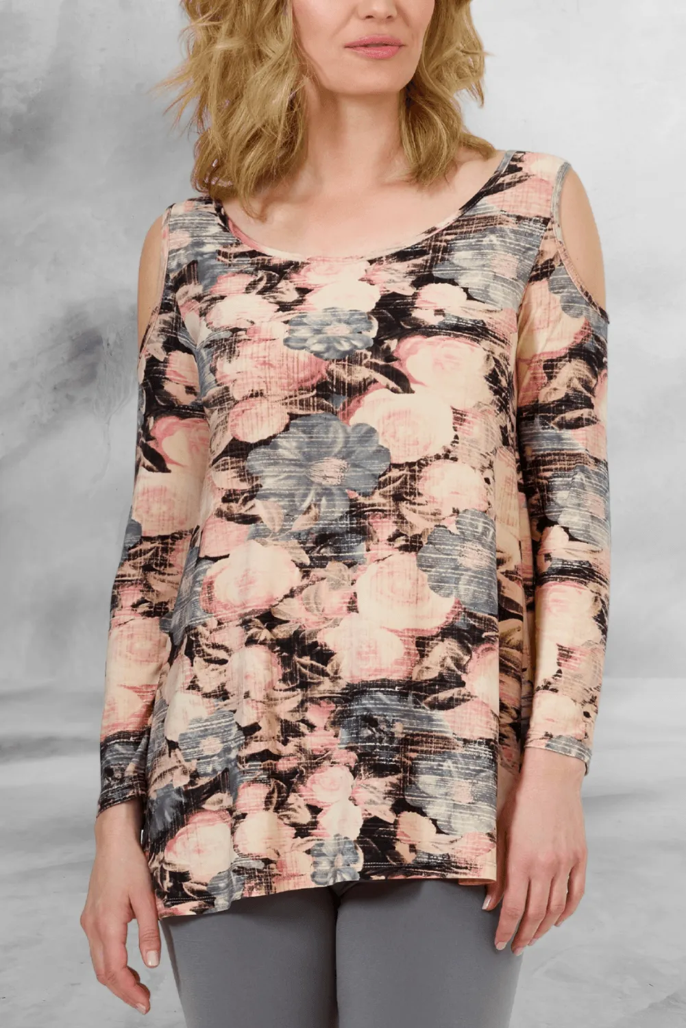 Elegant Cold Shoulder Longline Tunic Top for Women