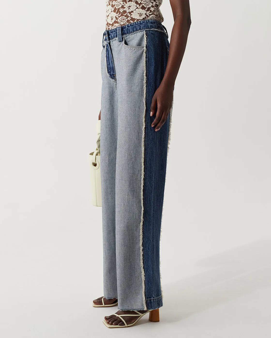 Cora Trousers Organic Cotton Denim Washed Blue