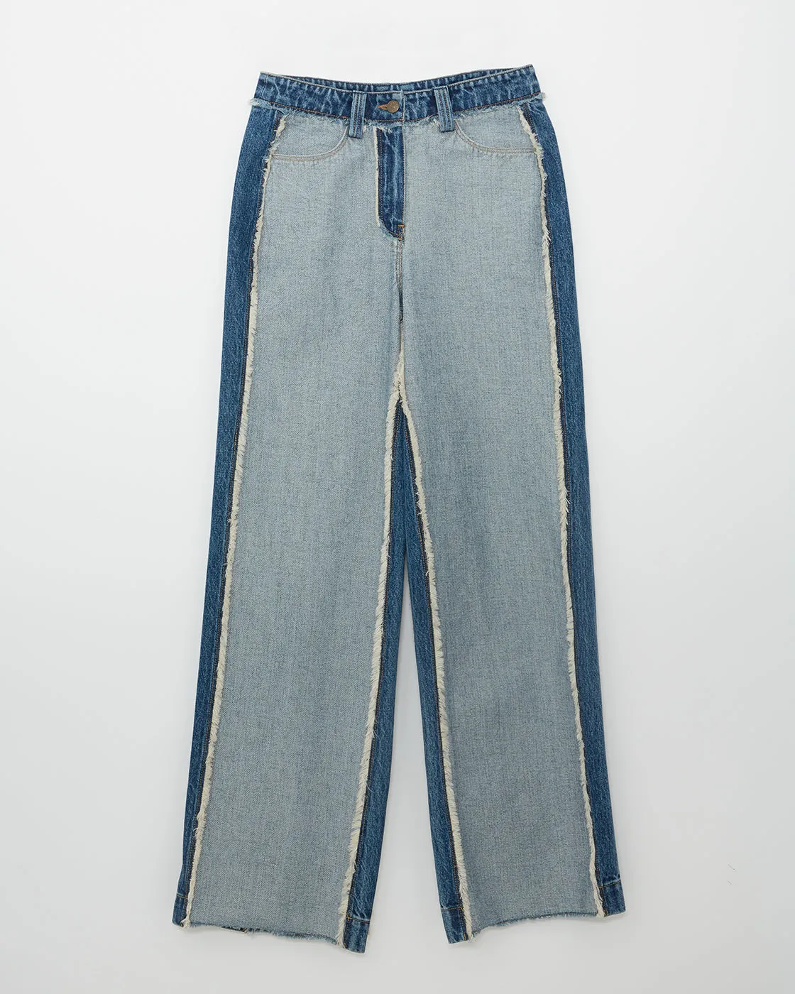 Cora Trousers Organic Cotton Denim Washed Blue