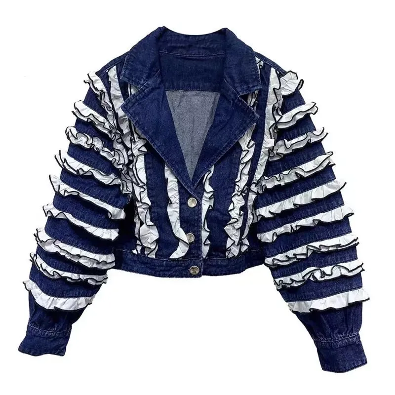 Dainty Ruffled Denim Top