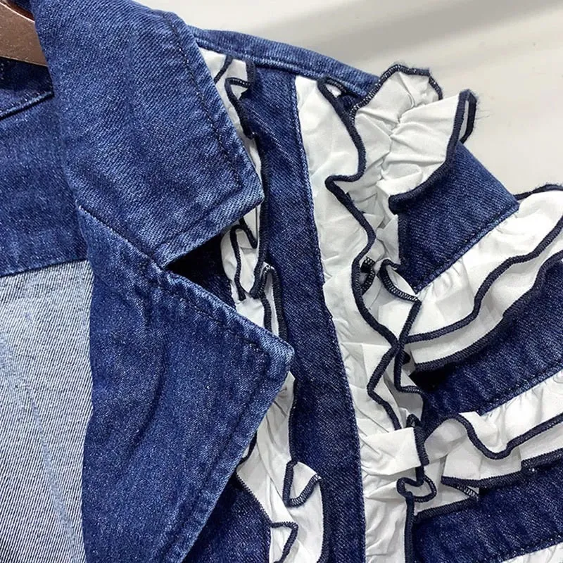 Dainty Ruffled Denim Top