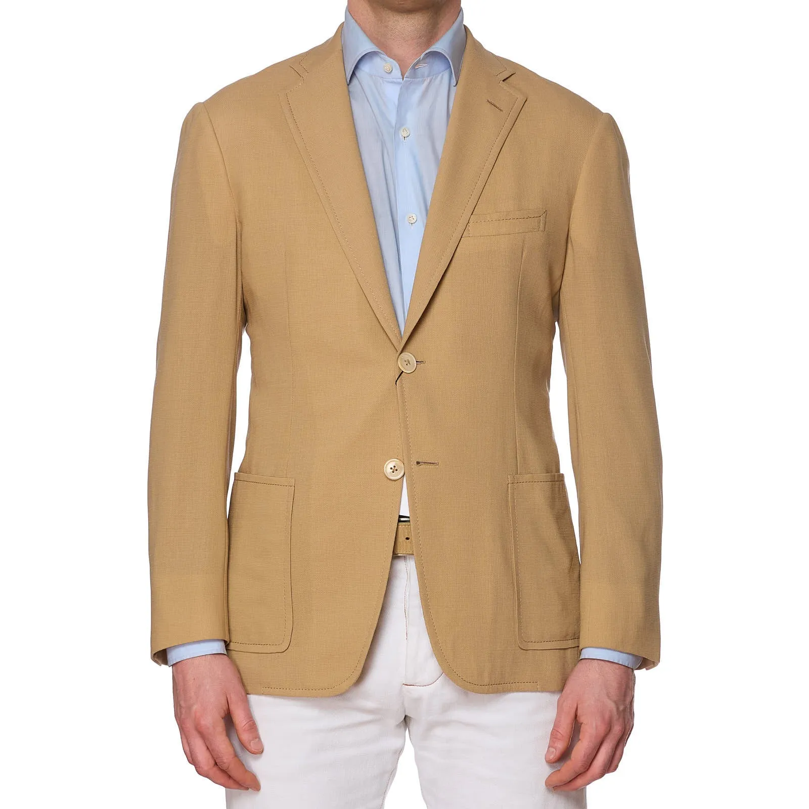 D'AVENZA for VANNUCCI Tan Wool Unlined Soft Jacket EU 50 NEW US 40