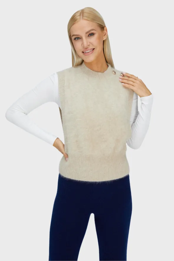 Delicate Brushed Cashmere Vest