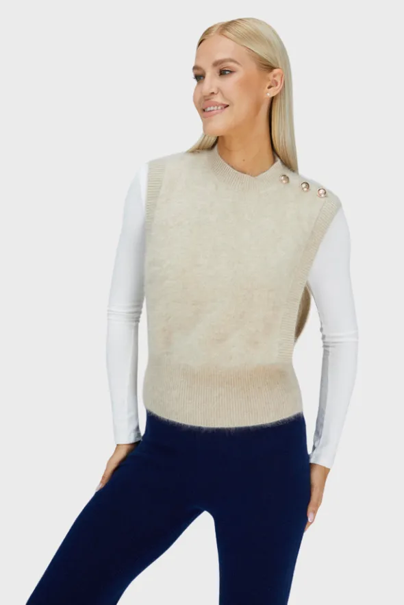 Delicate Brushed Cashmere Vest