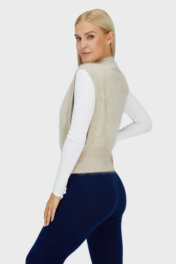 Delicate Brushed Cashmere Vest