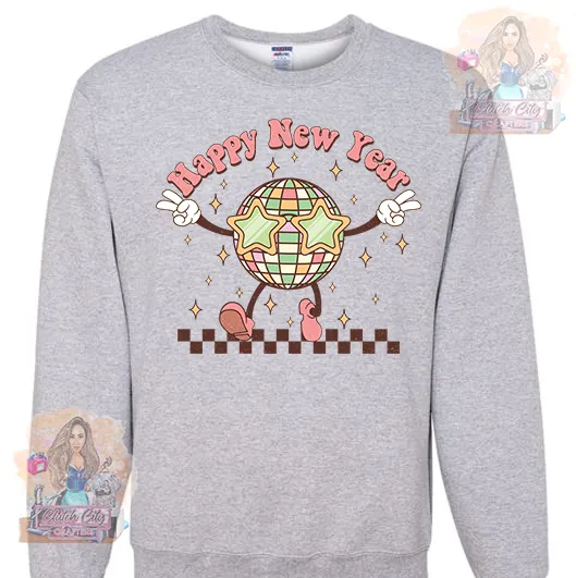 Disco New Year Star Sunglasses Ash Sweatshirt