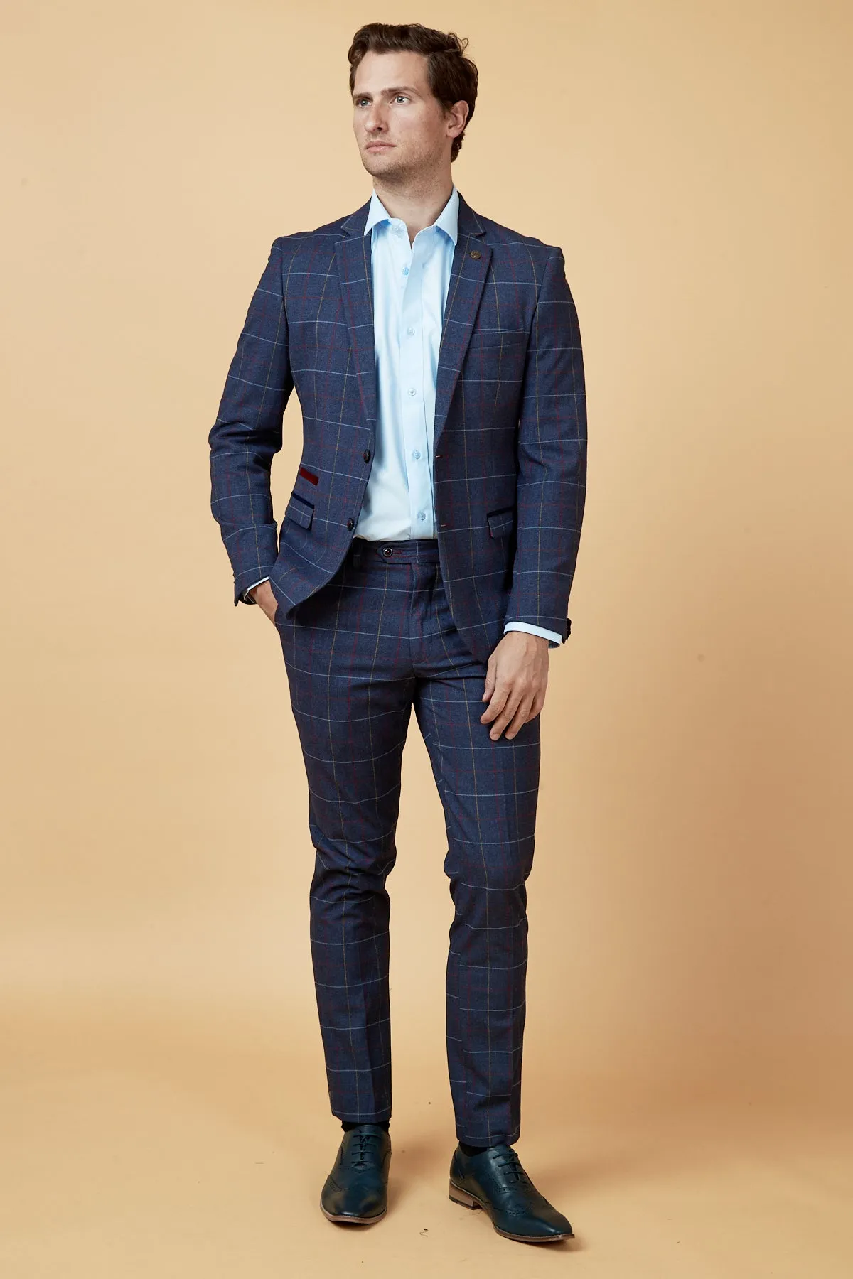 DRAKE - Navy Check Blazer
