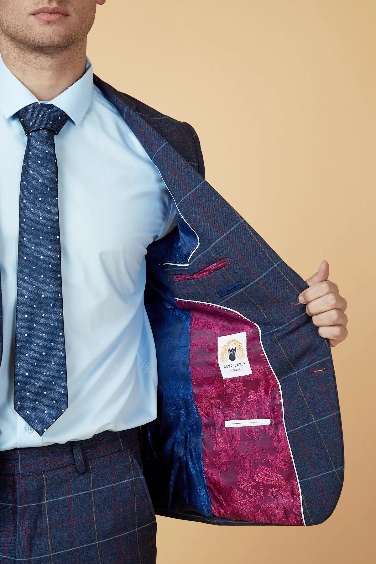 DRAKE - Navy Check Blazer