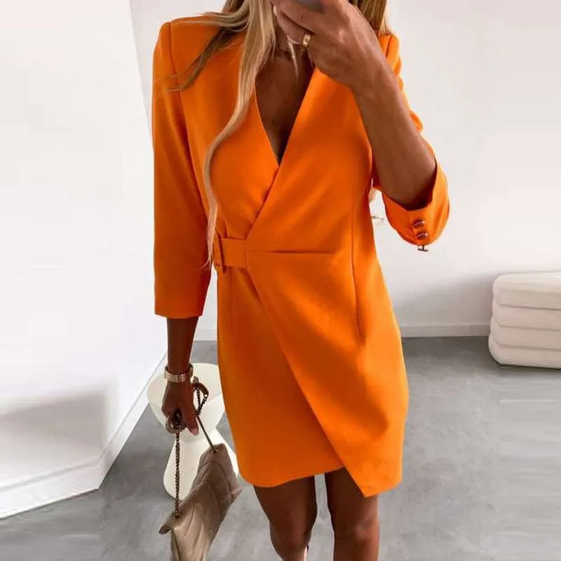 DressBetty - Fashion Solid Blazer Mini Dress