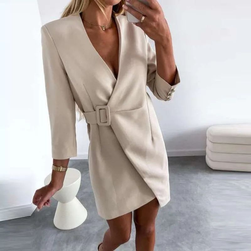 DressBetty - Fashion Solid Blazer Mini Dress