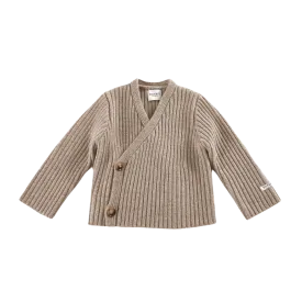 Elo Merino Wool Cardigan | Beige Melange