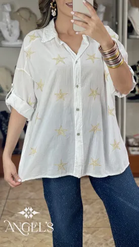 Embroidered Stars OS Top